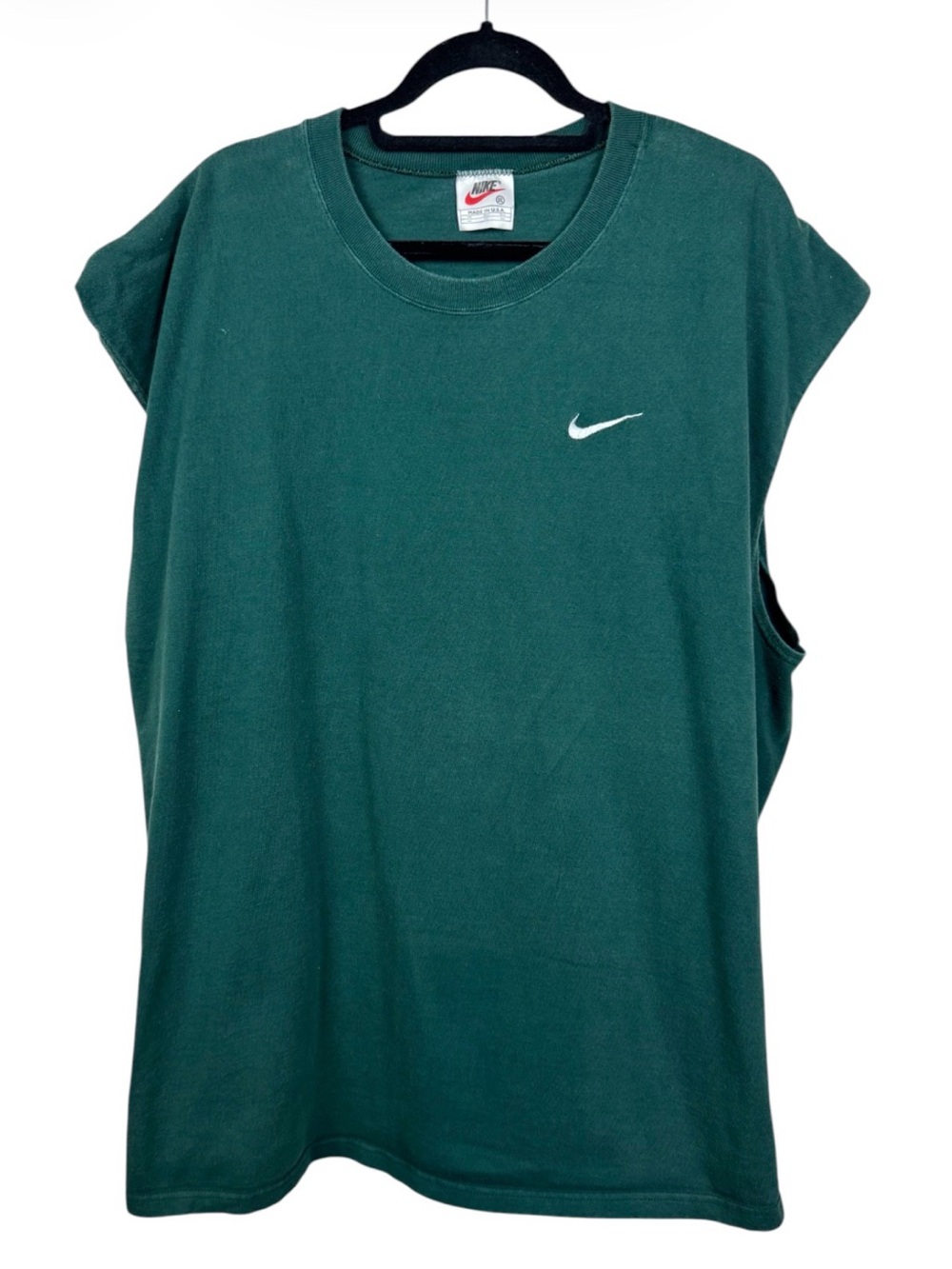 Vintage 90s Nike Mini Swoosh Muscle Tank Top Green XXL Made In USA White Tag